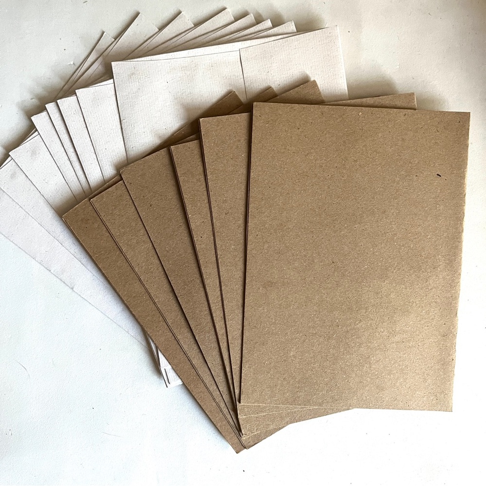 Blank Stationery Cardstock Set Cream Hemp & Brown Craft.